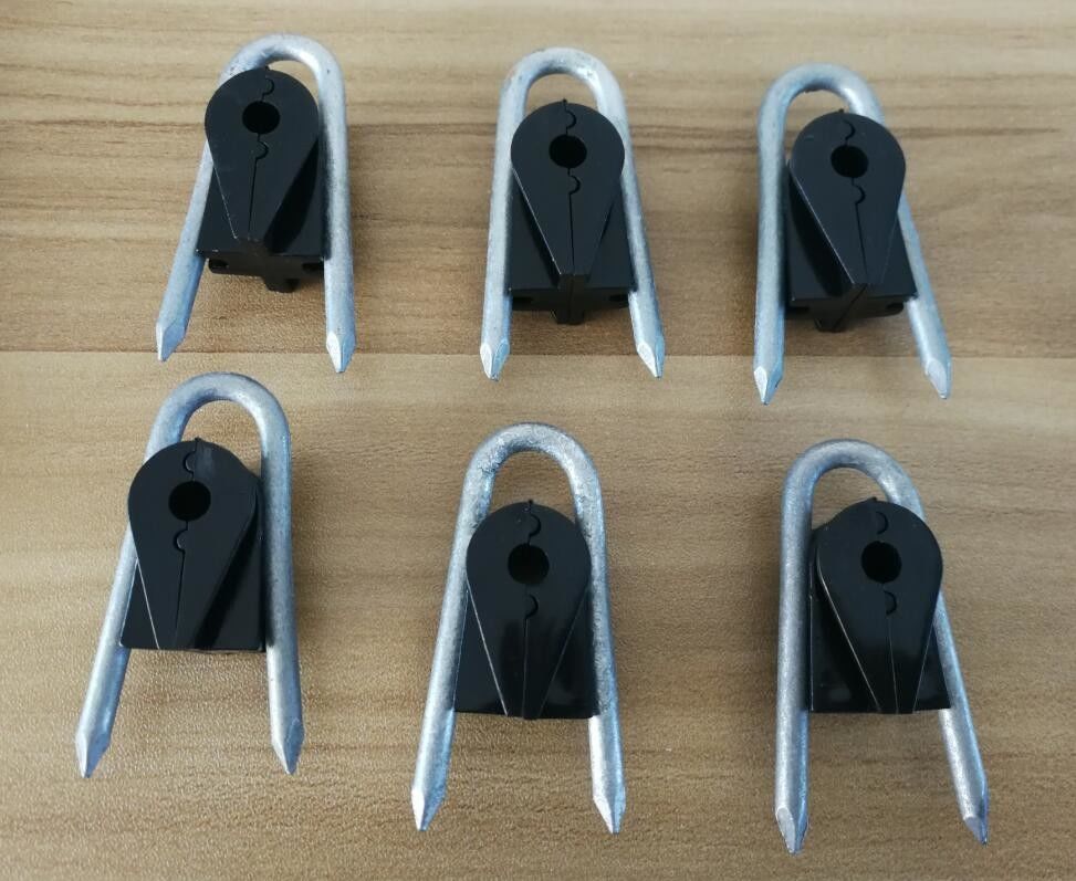 Wood Post Staple Insulator for electric fencing systems