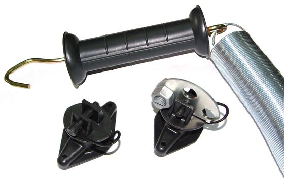 Electric fencing Spring Gate sets with 1gate handle and 1 spring and 2 wood post insulators