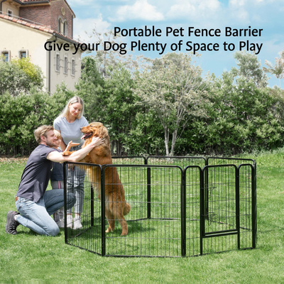 26 Inch Pet Kennel Fence Black Tall Dog Playpen Crate Fence