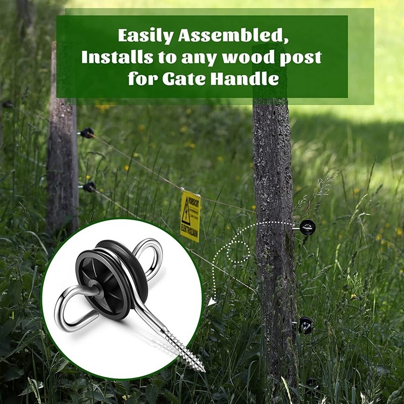 Electric Fence Gate Handle Anchor Wood Post Fence Wire Insulators