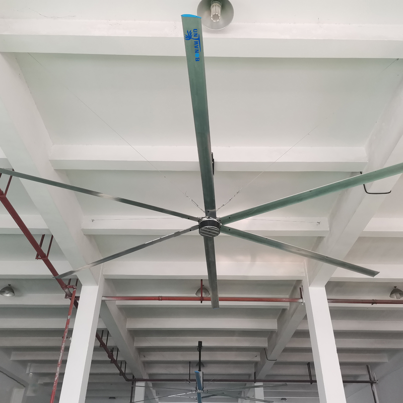 24ft Industrial Ceiling Fan With Outer Rotor Permanent Magnet Brushless EC Motor