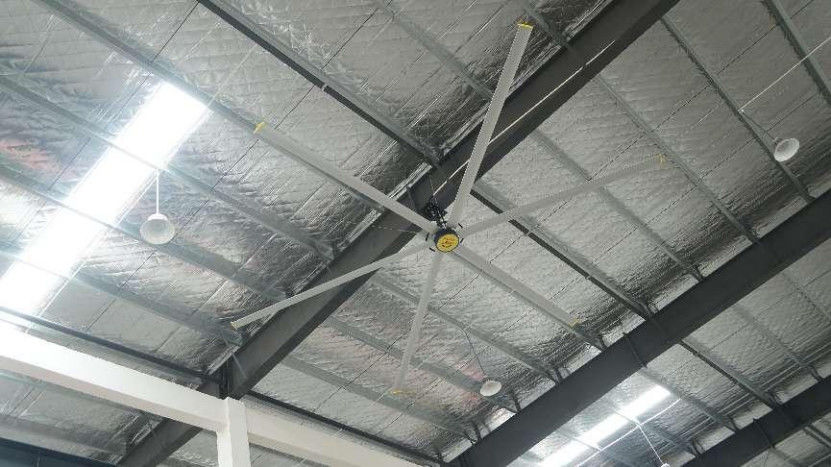 Metal Industrial Ceiling Fan with 12500m3/min Max Airflow IP55 Motor Protection Grade 1000w Power