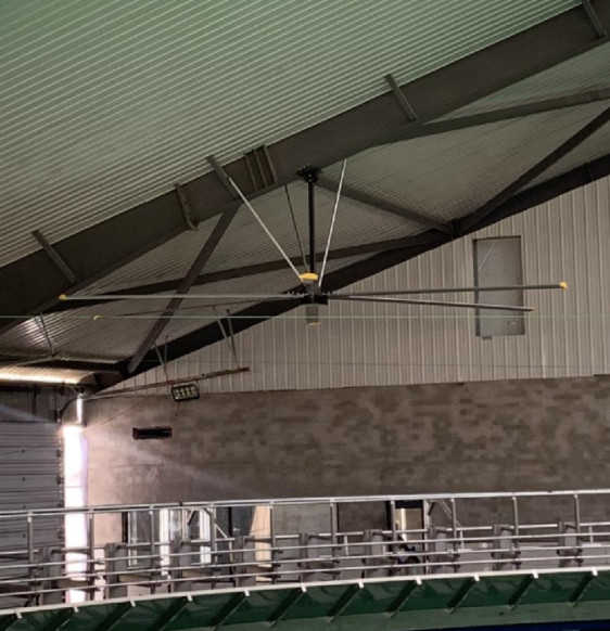 Outer Rotor DC Motor Industrial Ceiling Fan 420000m3/h Airflow 7300mm Huge Fan Blade Diameter