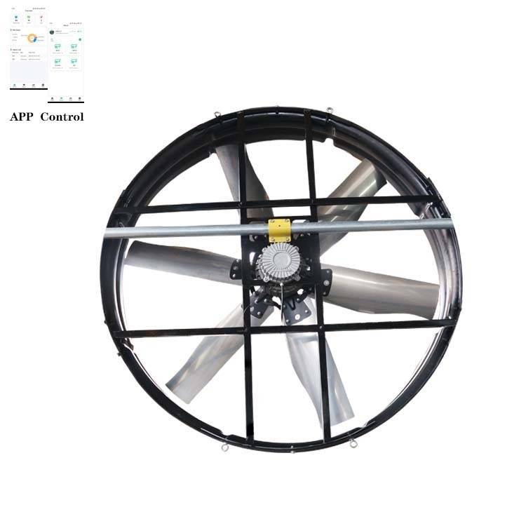 Power Industrial Exhaust Fan with 2000W Input 345r/min Rotation Speed 20%-100% Speed Control