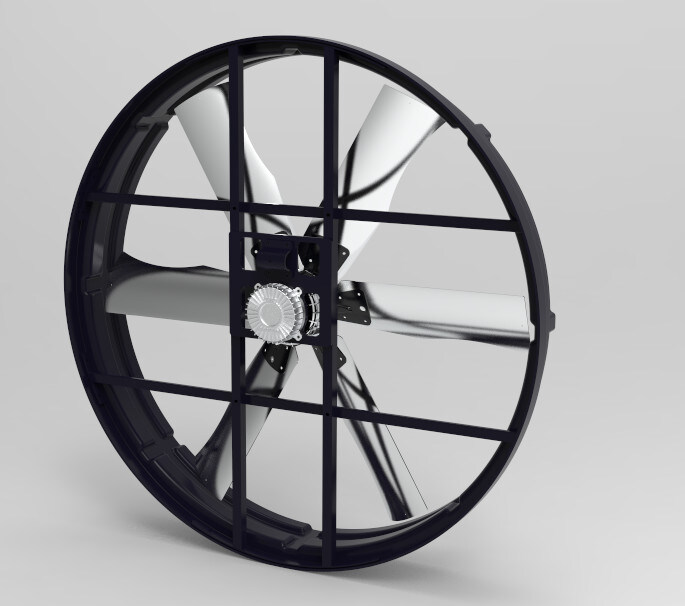 Industrial Panel Fan With High Efficiency 3Φ 380V 50Hz Power Supply And 60m³/h Outstanding Air Volume