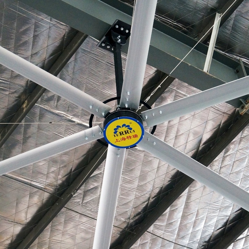 Industrial Ceiling Fan with 6 Alloy Blades 14300m3/min Max Airflow and 1400m² Coverage