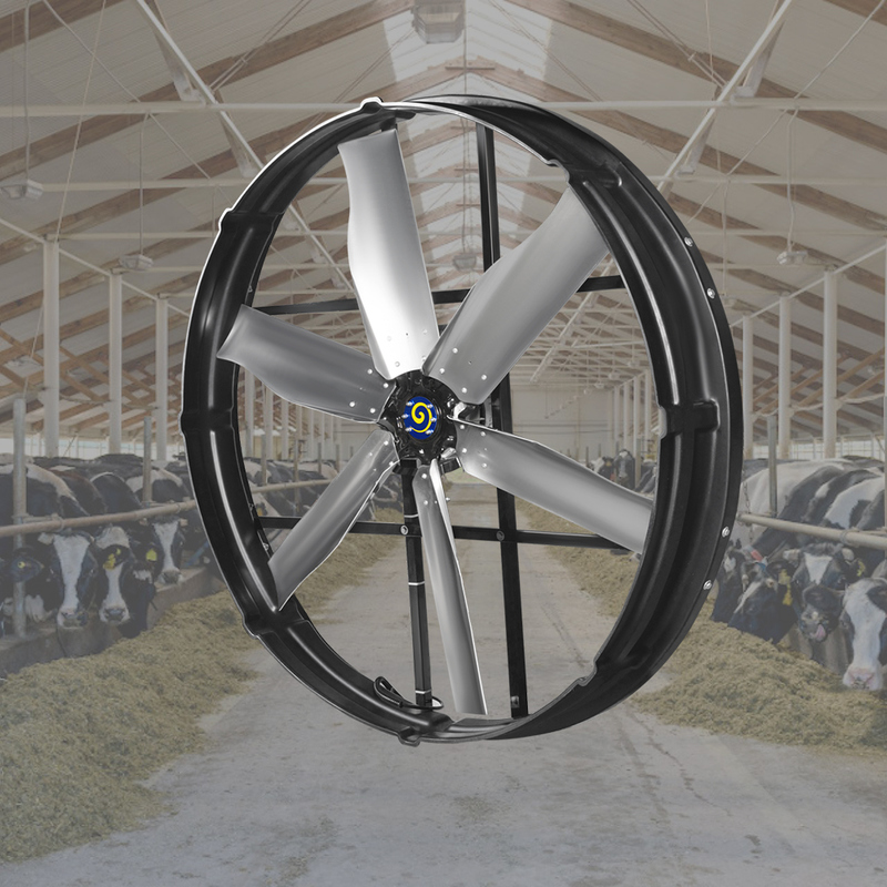 IP55 Exhaust Fan Motor 120000m3/h Airflow 72 Blade Diameter 380-480V Power Supply