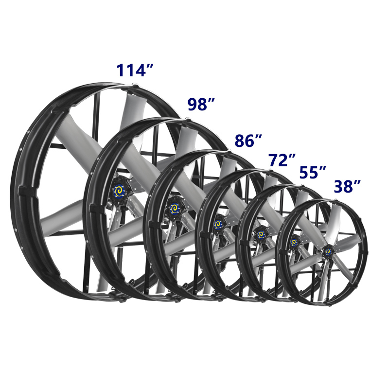 Power Livestock Ventilation Fans For Poultry Cooling 6.2m/s Wind Speed 2000W Rated Power