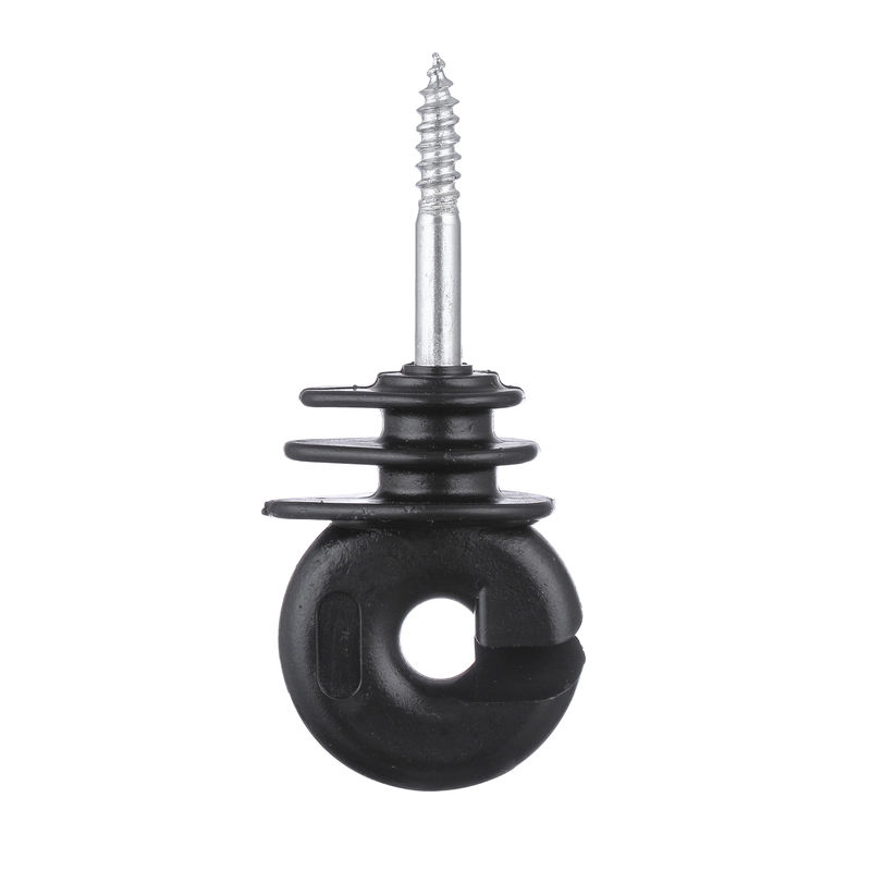 Distant Laminae Knurled Ring Insulator Black Electric Fencing Wood Post