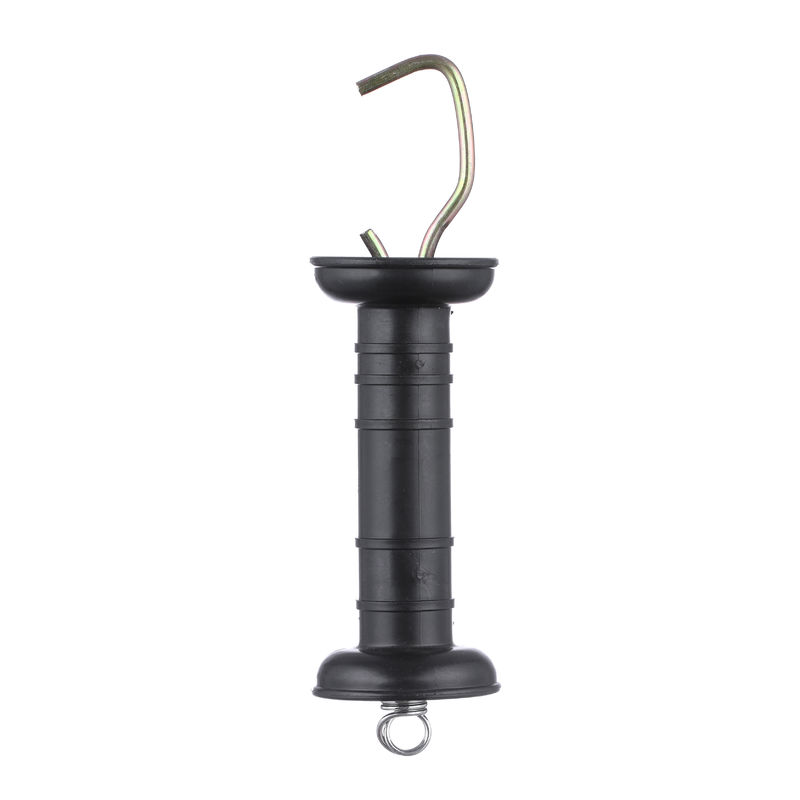 Heavy Duty Electric Fence Gate Handle Black Color with Plastic Handle and Galvanized Hook