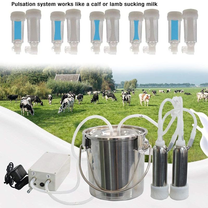 Portable Dairy Farm Simple Pulse Goat Milker Vacuum Pulsation