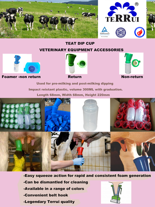 Plastic LDPE Foamer Teat Dip Cup For Livestocks