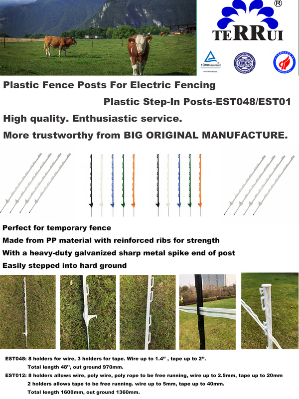 Dia 6mm Pigtail Electric Fence Post For Farm Use