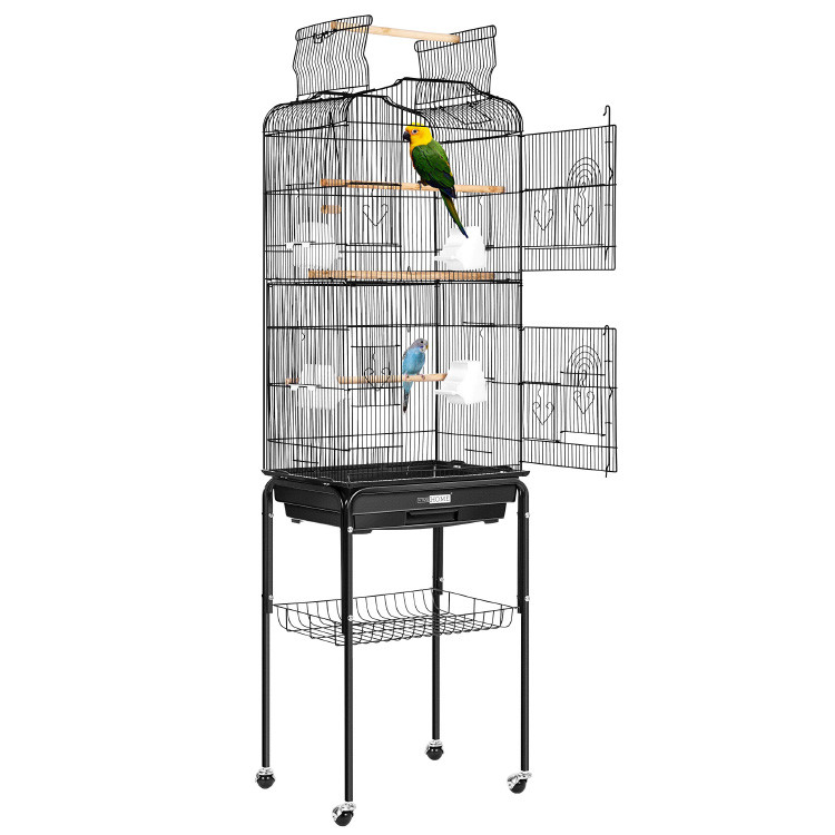 Fashion Iron Steel Pet Crate Cage Quadrate Pet Bird Cages