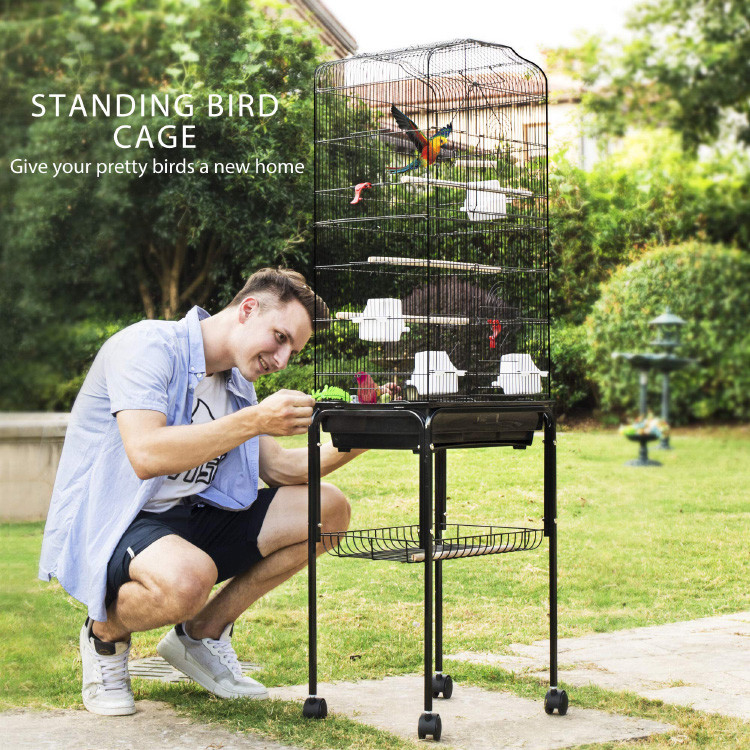 Fashion Iron Steel Pet Crate Cage Quadrate Pet Bird Cages