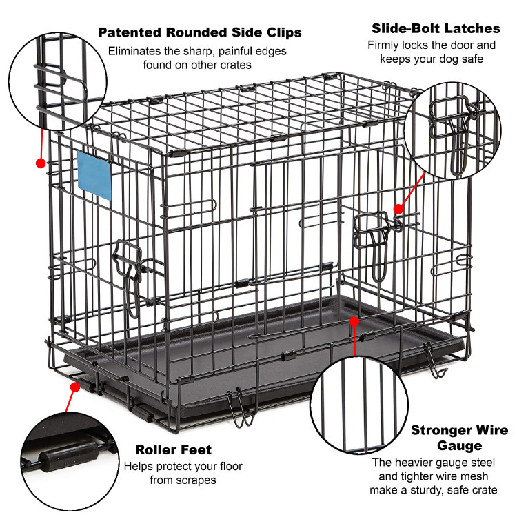 Satin Black Electro Coat Metal Pet Crate Cage Single Door Small Parrot Cage