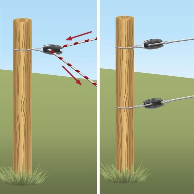 PP End Strain Electric Fence Insulators For Medium Tension Black Color